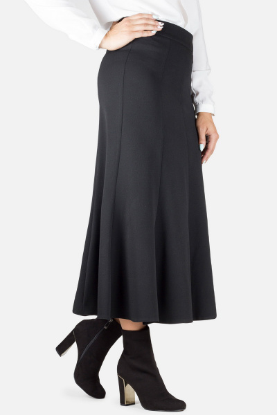 Классическая черная юбка-годе с застежкой на тесьму Mirolia 641 черный - фото 2