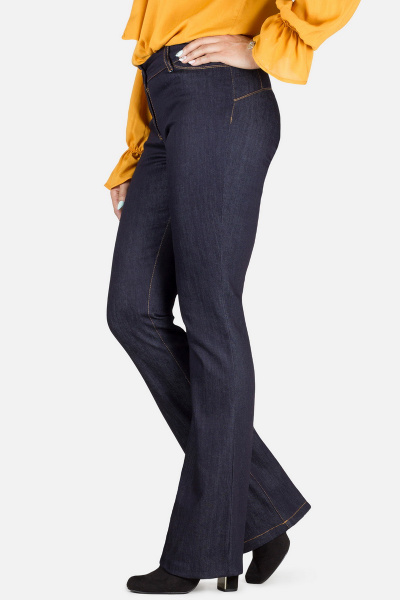 Джинсовые брюки с клёшем и узким кройом в синем цвете Mirolia 637 синий - фото 1