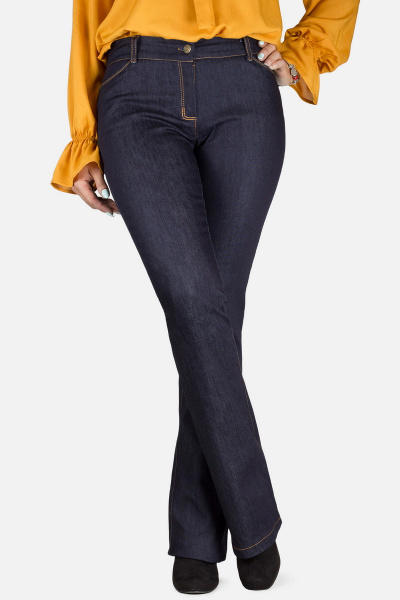 Джинсовые брюки с клёшем и узким кройом в синем цвете Mirolia 637 синий - фото 3