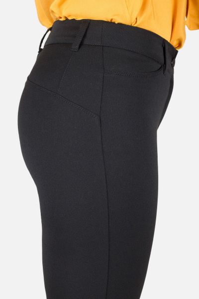 Брюки узкие с клёшом от колена на молнии Mirolia 635 черный - фото 4