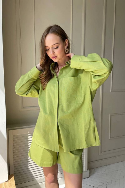 Комплект: свободная рубашка и шорты с резинкой на пояс PUR PUR 11-087/5 - фото 3
