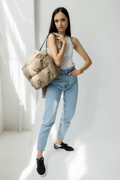 Рюкзак из экокожи бежевый для комфортной носки MT.Style рюкзак2 iris - фото 1