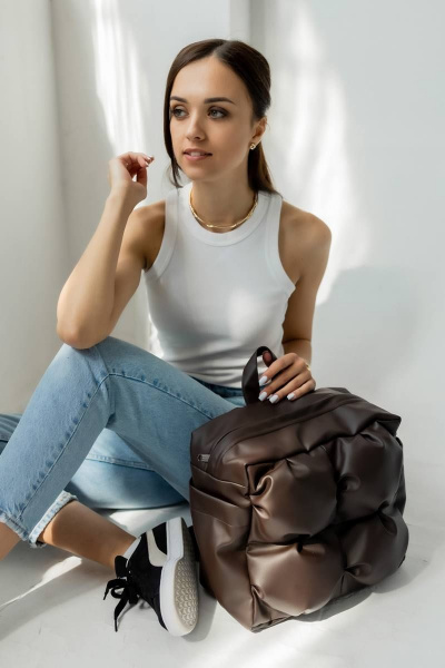 Рюкзак из экокожи коричневый для повседневной носки MT.Style рюкзак2 brown - фото 1