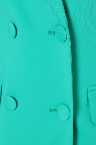 Летний деловой жакет из текстиля из хлопка и хлопковый Панда 74130w зеленый - фото 3