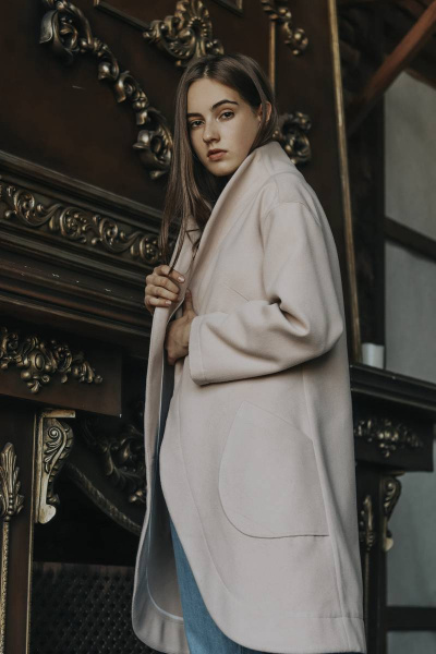 Пальто прямого силуэта из пальтовой ткани с поясом S. Veles 5-210 - фото 2