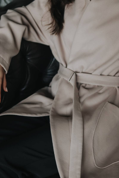 Пальто прямого силуэта из пальтовой ткани с поясом S. Veles 5-210 - фото 4