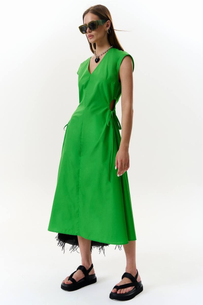 А-образное летнее платье с вырезами и съемным поясом MilMil 1085G салатовый - фото 1