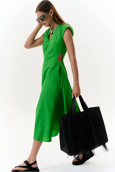 А-образное летнее платье с вырезами и съемным поясом MilMil 1085G салатовый - фото 2