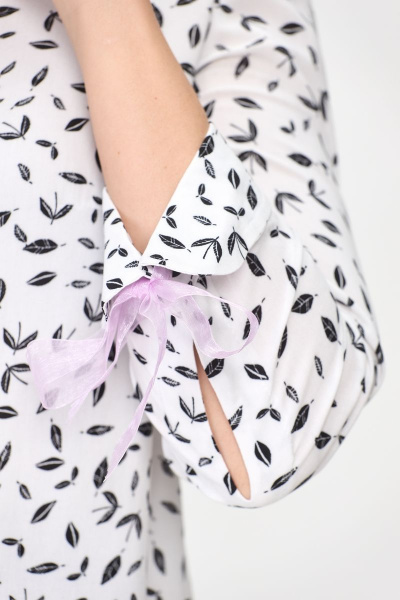 Блуза прямого силуэта из вискозы с ассиметричным кроем DaLi 5452.2 чёрно-белая - фото 3