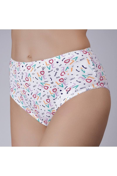 Трусы из хлопка и трикотажа с высокой линией талии Verally 109-8 любовь - фото 3