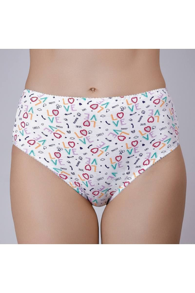 Трусы из хлопка и трикотажа с высокой линией талии Verally 109-8 любовь - фото 1
