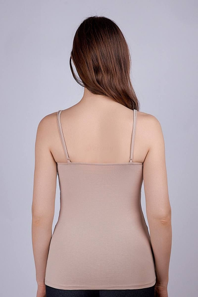 Майка из эластичного хлопкового полотна с узкими бретелями Verally 304-3 телесный - фото 2