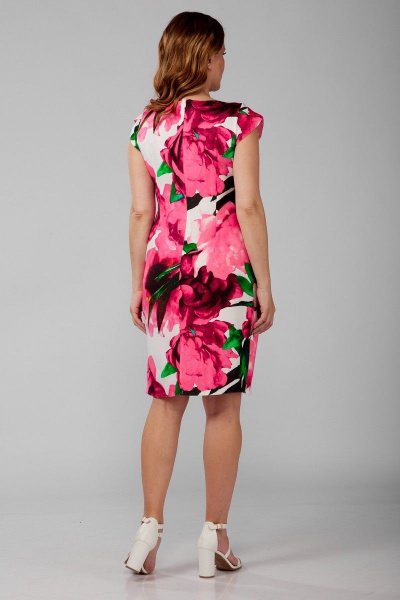 Платье полуприлегающего силуэта с круглым вырезом Nika.PL 04011 розовый - фото 5