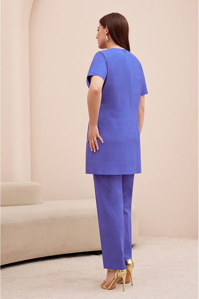 Комплект блуза и брюки из льна с авторским принтом Lissana 4753 - фото 5