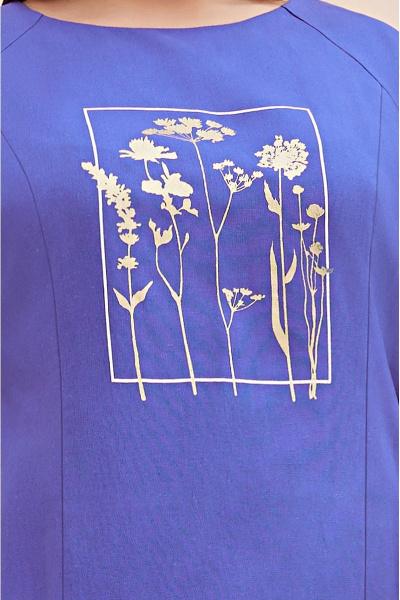 Комплект блуза и брюки из льна с авторским принтом Lissana 4753 - фото 4