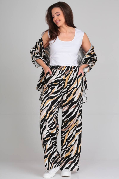 Блуза, брюки LeNata 21271 зебра-беж - фото 6