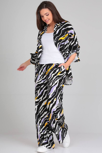 Блуза, брюки LeNata 21271 зебра-фиолет - фото 7