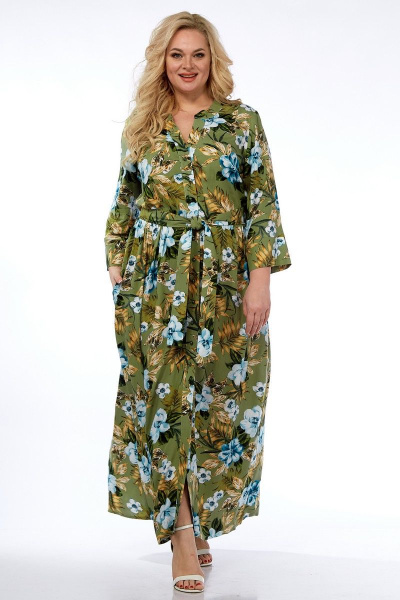 Платье Celentano lite 5003.1 оливковый - фото 6
