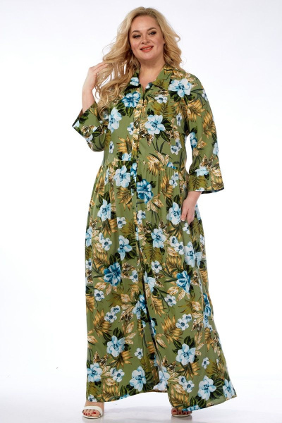 Платье Celentano lite 5004.1 оливковый - фото 7