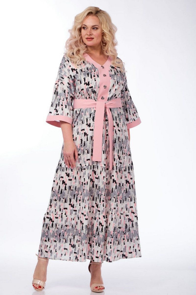 Платье свободного силуэта из цветной ткани с пуговицами VIA-Mod 603 - фото 2