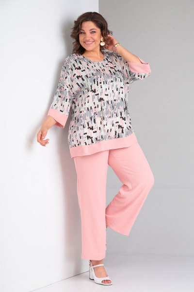 Комплект из цветной блузы и свободных брюк с резинкой VIA-Mod 604 - фото 4