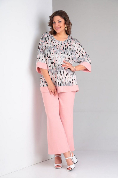 Комплект из цветной блузы и свободных брюк с резинкой VIA-Mod 604 - фото 2