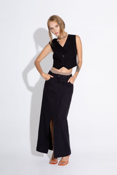 Костюм-двойка из жилета и макси-юбки из текстиля PiRS 4550 - фото 3