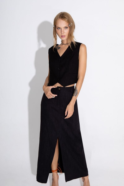 Костюм-двойка из жилета и макси-юбки из текстиля PiRS 4550 - фото 1