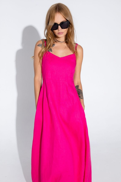 Макси-сарафан из льна с регулируемыми бретелями и карманами PiRS 4552 - фото 2