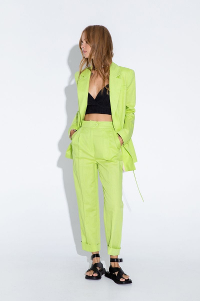 Брюки, жакет, топ PiRS 4563 лайм - фото 1