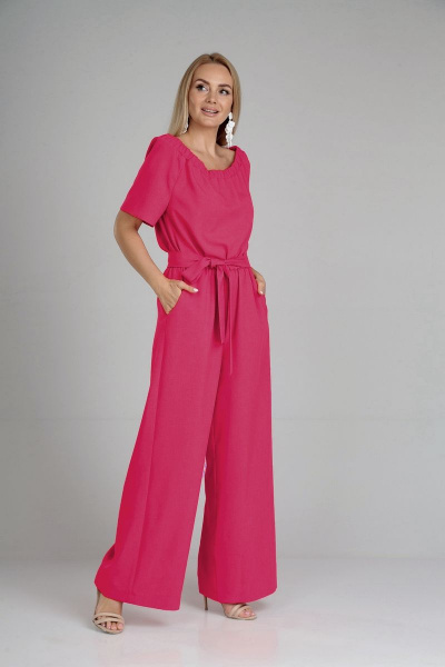 Комбинезон с брючным низом и платьеподобным верхом, резинкой и карманами AXXA 46051А - фото 6