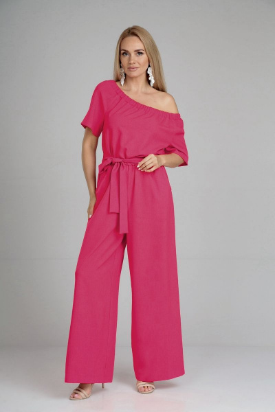 Комбинезон с брючным низом и платьеподобным верхом, резинкой и карманами AXXA 46051А - фото 5