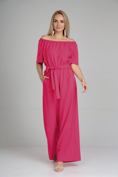 Комбинезон с брючным низом и платьеподобным верхом, резинкой и карманами AXXA 46051А - фото 4