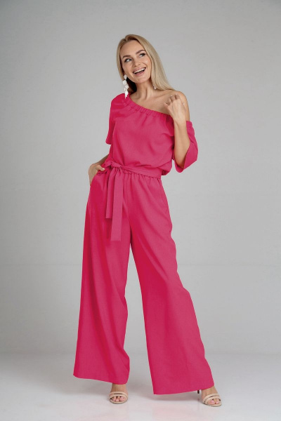 Комбинезон с брючным низом и платьеподобным верхом, резинкой и карманами AXXA 46051А - фото 1