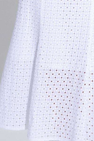 Миди-платье из хлопкового ришелье на высокой талии PiRS 4580 белый - фото 3