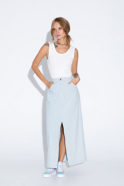 Юбка PiRS 4631 голубой - фото 3