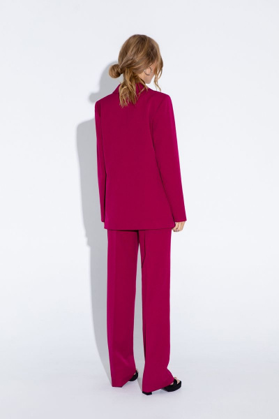 Брюки розовые прямые с высокой посадкой из текстиля PiRS 4644 ягодный - фото 8