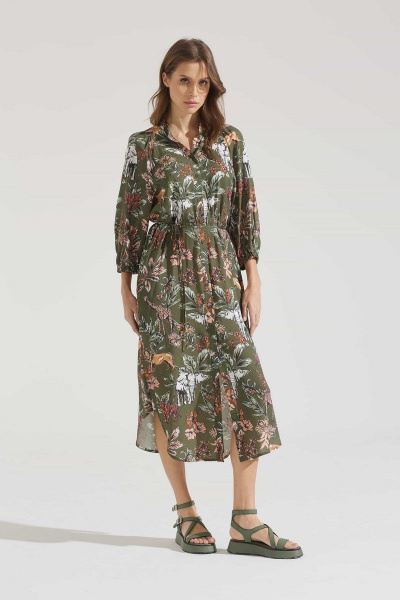 Платье зеленое летнее из вискозы и текстиля Motif 1704 - фото 5