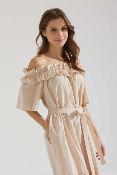 Платье розовое летнее из хлопка и текстиля Motif 1724 - фото 7