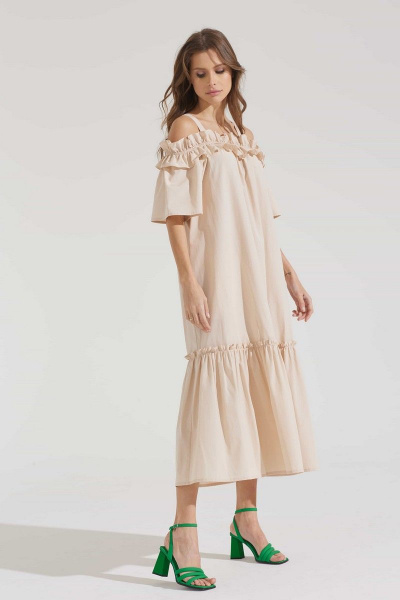 Платье розовое летнее из хлопка и текстиля Motif 1724 - фото 5