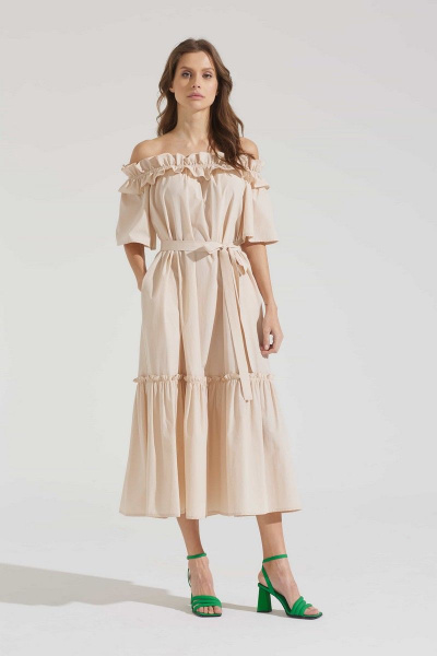 Платье розовое летнее из хлопка и текстиля Motif 1724 - фото 2