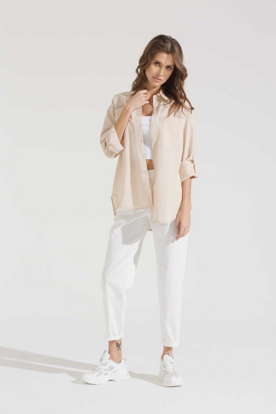 Блуза на каждый день с хлопком и текстилем, летняя Motif 1653 - фото 2