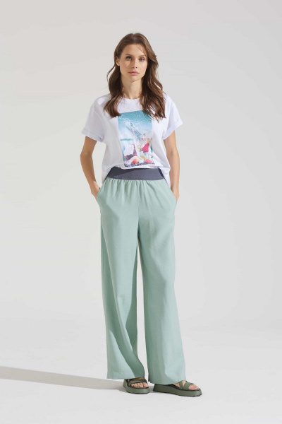 Футболка на каждый день из хлопка и трикотажа, летняя Motif 1734m - фото 6