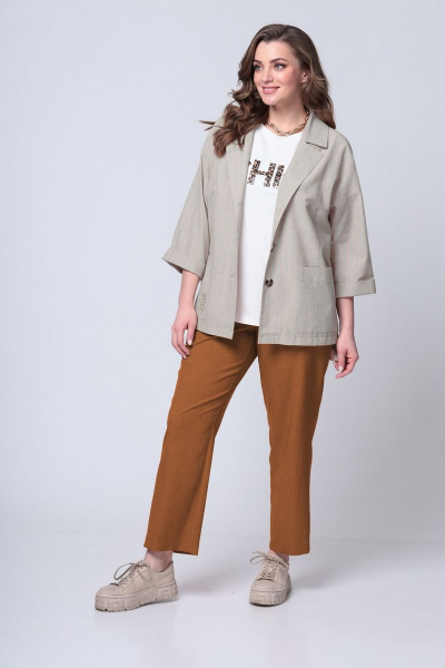 Деловой костюм из текстиля: жакет, топ и брюки ALEZA 1132.2 - фото 1