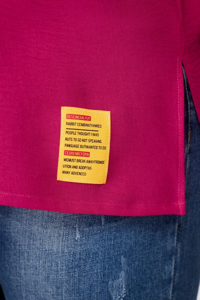 Блуза летняя бохо женская с коротким рукавом и карманами Abbi 4007 фуксия - фото 13