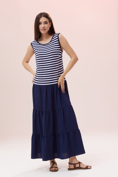 Летнее платье А-силуэта с воланами и нагрудными вытачками Ларс Стиль 789 - фото 1