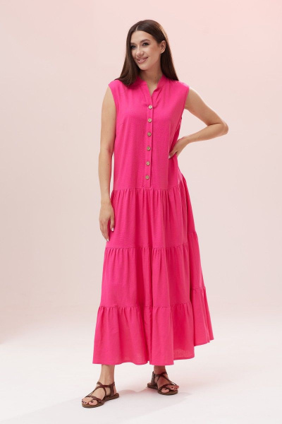 Платье из льна в А-силуэте с воланами летнее Ларс Стиль 787 - фото 2