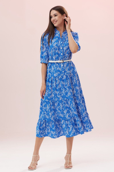 Платье из хлопка в А-силуэте с воланами летнее Ларс Стиль 785 - фото 1