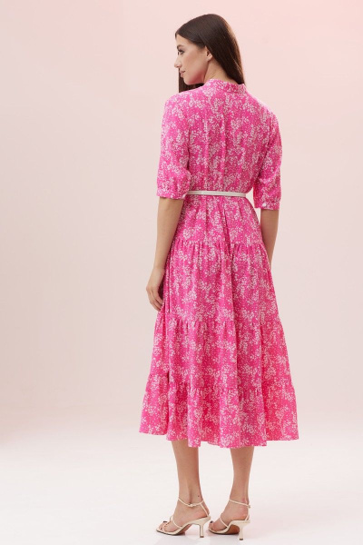 Платье из текстиля и хлопка с вырезом на запах летнее Ларс Стиль 785/1 - фото 3