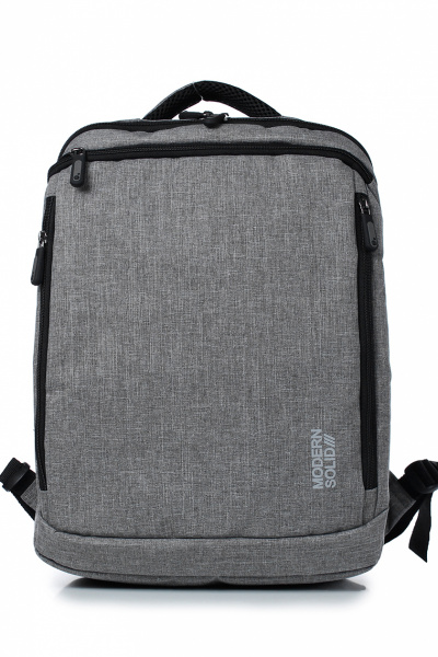 Серый текстильный рюкзак на два отделения с карманами и боковыми держателями Galanteya 39222.23с401к45 серый - фото 2